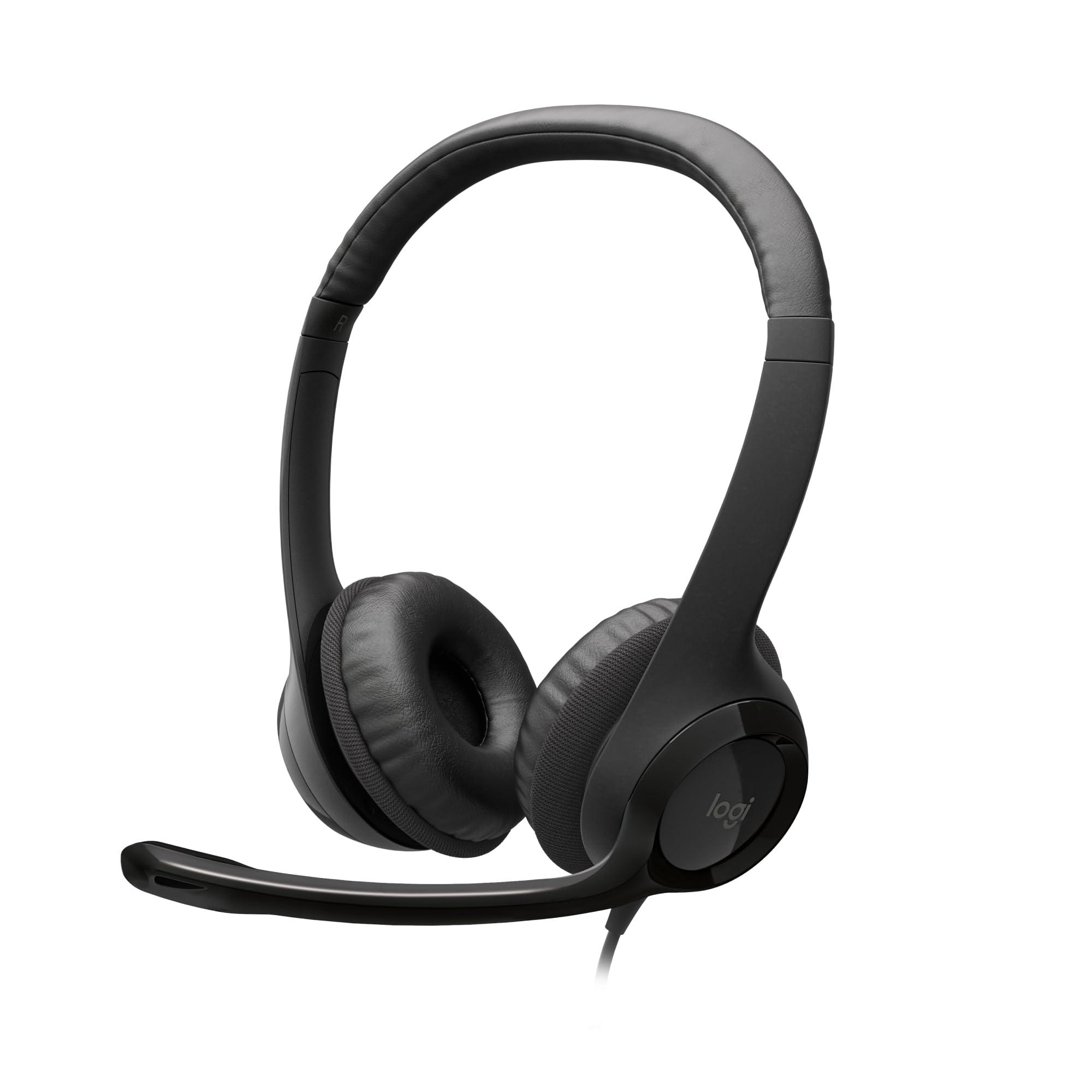 LOGITECH H110 Corded Stereo Headset - GRAY/SILVER - Dual Plug