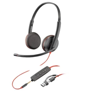 Poly Blackwire 3225 Stereo USB-C Headset +3.5mm Plug +USB-C/A Adapter (Bulk)