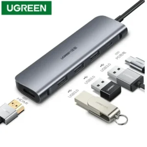 UGREEN CM136 5 -In -1 USB-C to  3*USB 3.0 /HDMI 4k @30hz/USB-C Port HUB with PD(100W)