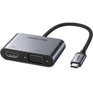 UGREEN CM162 4 -In -1 USB-C to HDMI + VGA +USB 3.0 Adapter with PD(100W)-Space Gray