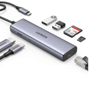 UGREEN CM512 7 -In -1 Docking Station- USB-C to 2*USB3.0/HDMI/RJ45/SD&TF/100W PD port Converter